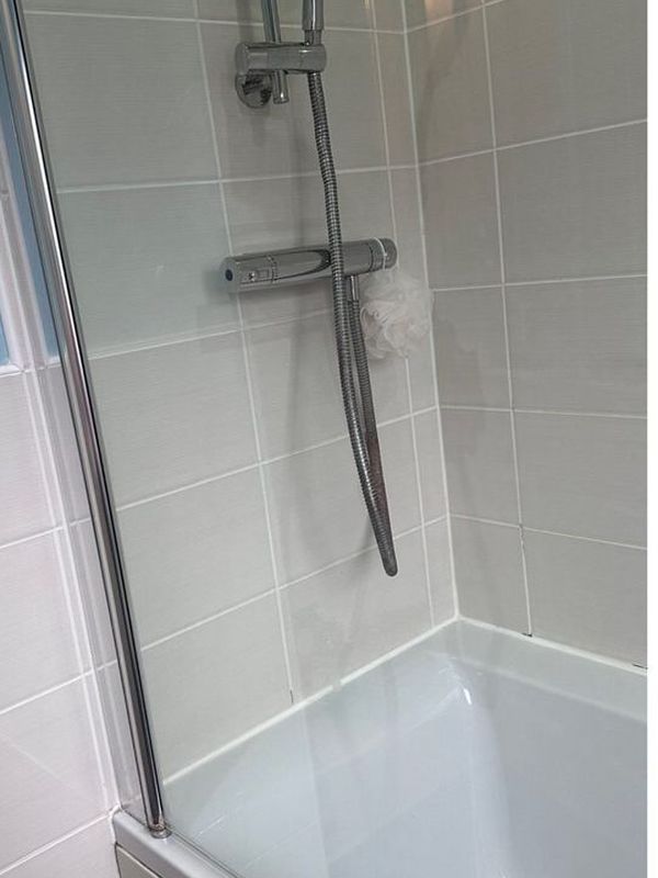 After: the shower enclosure cleaned and gleaming